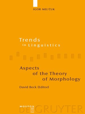 cover image of Aspects of the Theory of Morphology